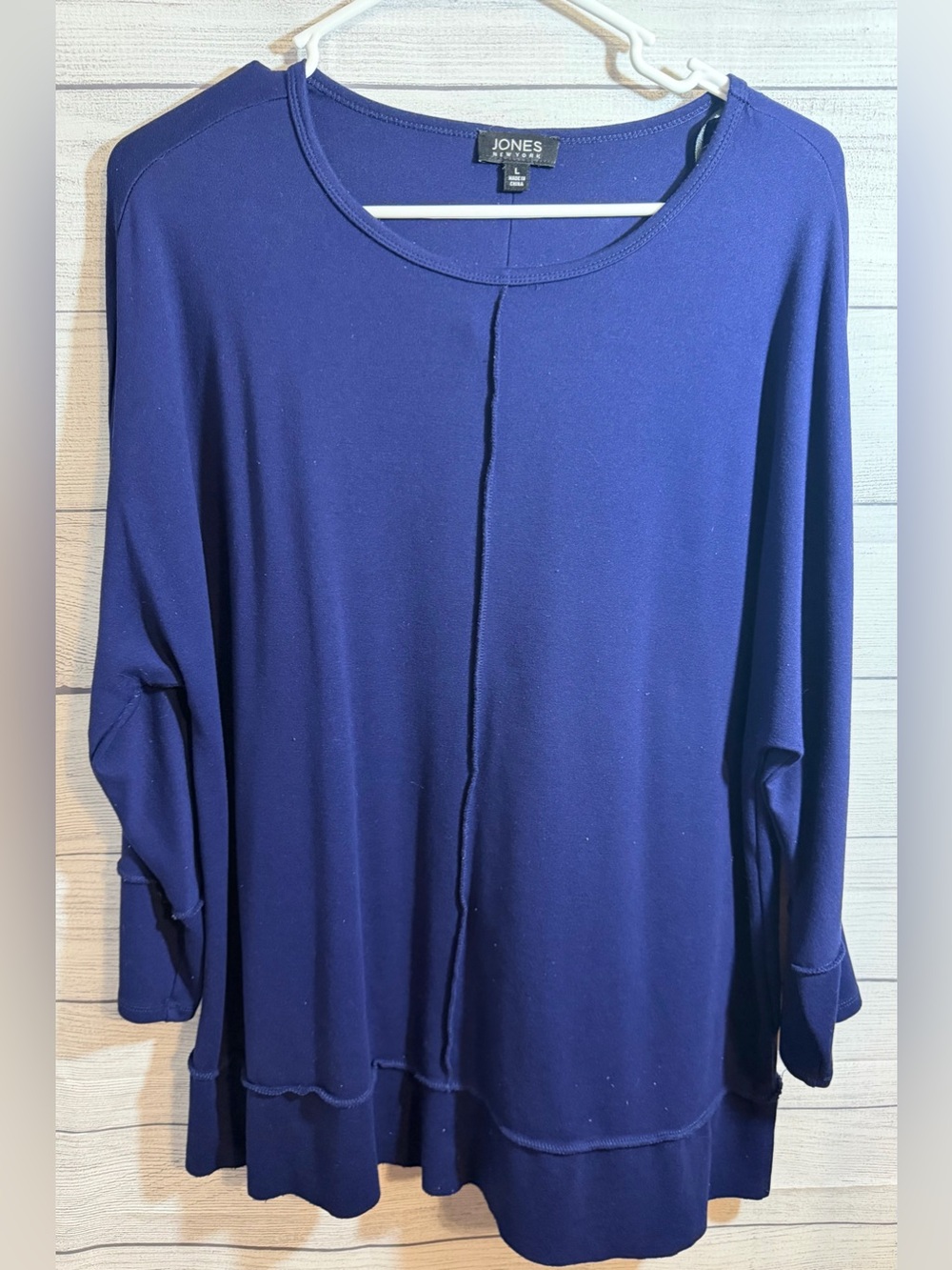 Jones New York Royal Blue Long Sleeve Tunic Top